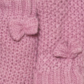 Mănuși tricotate cu o panglică pentru fete, violet Cool club 294690 2