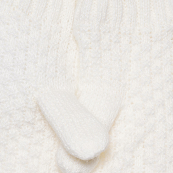 Mănuși tricotate pentru fete, albe Cool club 294696 2