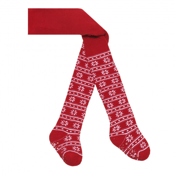 Ciorapi cu imprimeu fulg de zăpadă, roșii Cool club 294816 