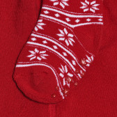 Ciorapi cu imprimeu fulg de zăpadă, roșii Cool club 294818 3