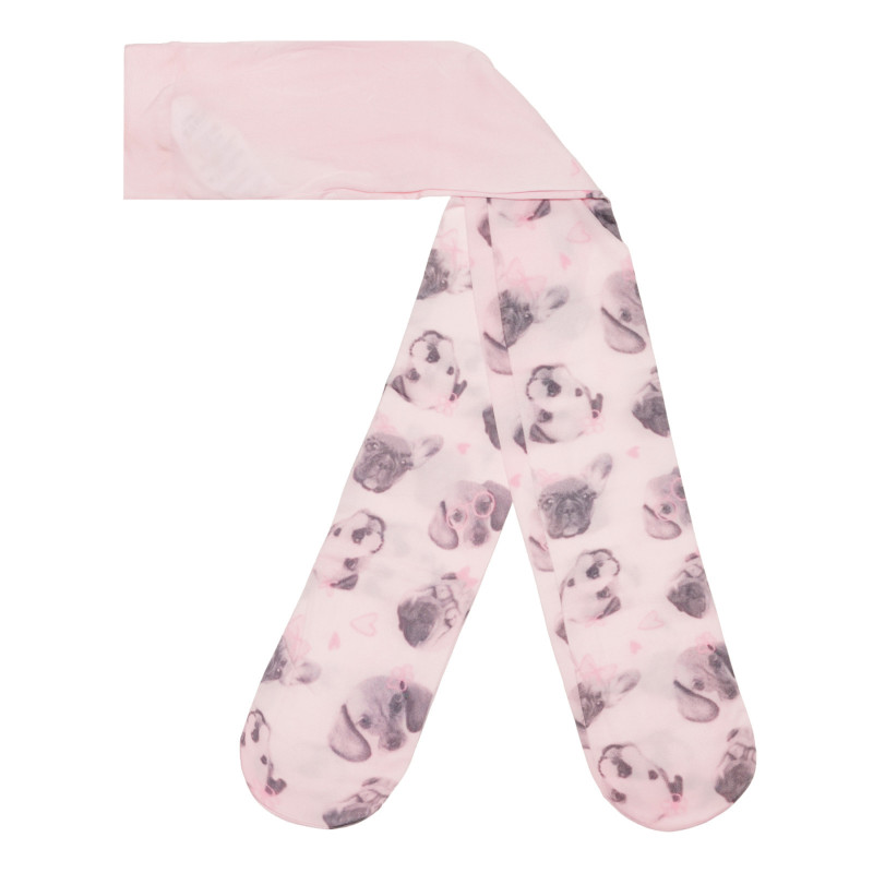 Ciorapi cu imprimeu cu cățeluși, roz  294982
