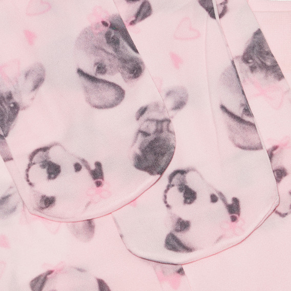 Ciorapi cu imprimeu cu cățeluși, roz Cool club 294983 2