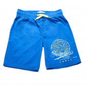 Pantaloni scurți din bumbac de culoare albastru cu imprimeu pentru băieți Name it 29505 
