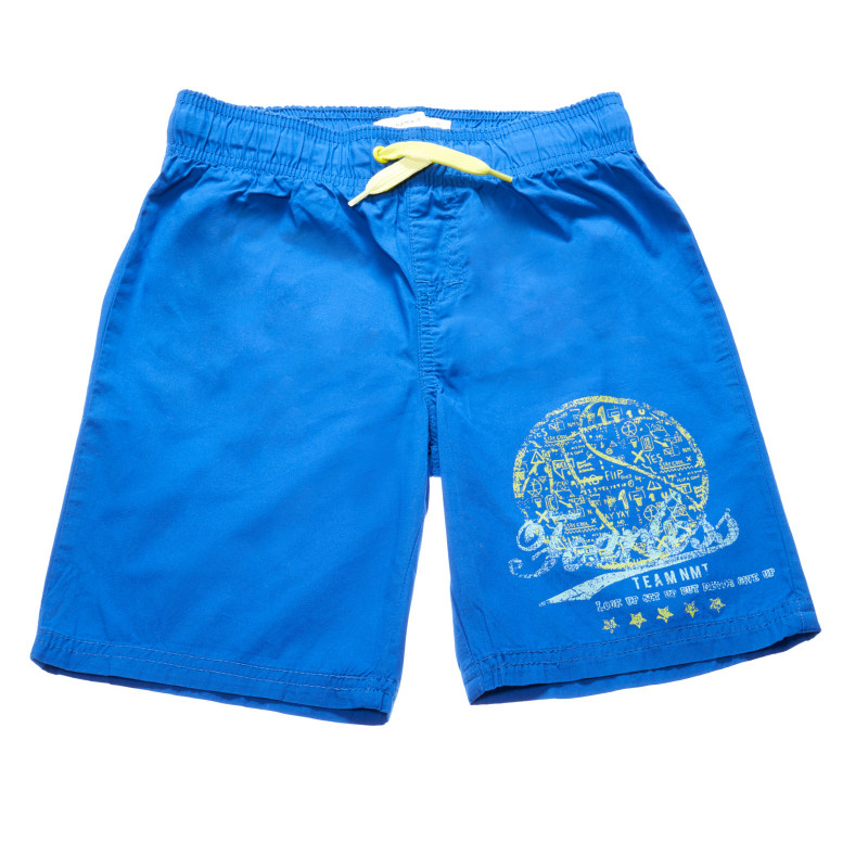 Pantaloni scurți din bumbac de culoare albastru cu imprimeu pentru băieți  29505