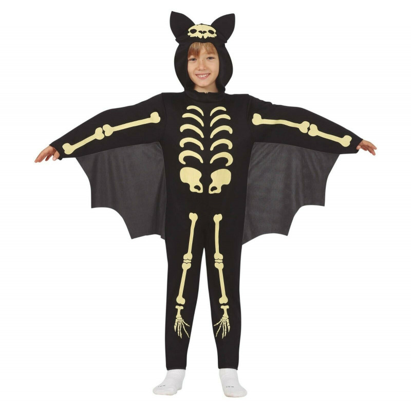 Costum de carnaval cu imprimeu schelet de liliac, negru  295346