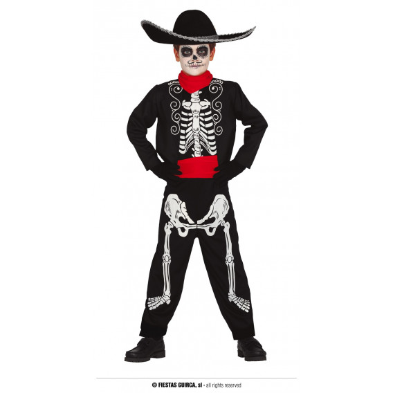 Costum de carnaval schelet de cowboy, alb-negru Fiesta Guirca 295348 