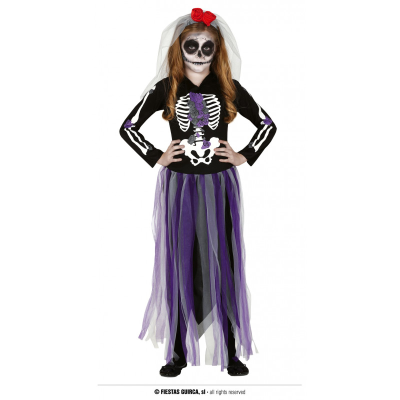 Costum de carnaval schelet, negru și violet  295349