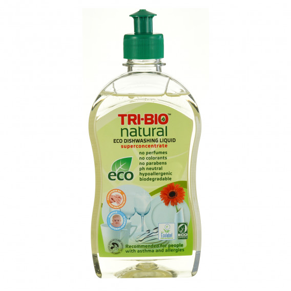 Detergent de vase, natural lichid Eco, flacon de plastic, 420 ml Tri-Bio 295517 