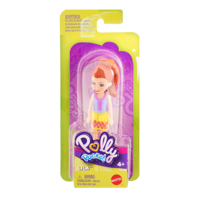 Păpușă Polly Pocket, Lila cu fustă galbenă  295536