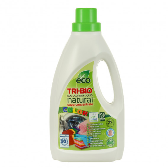 Detergent lichid natural Eco pentru rufe colorate, flacon de plastic, 1,42 l Tri-Bio 295574 