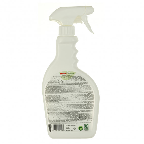 Soluție probiotică pentru eliminarea mirosului, flacon de plastic cu pulverizator, 420 ml Tri-Bio 295614 3