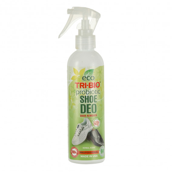 Soluție pentru îndepărtarea mirosului pentru încălțăminte și țesături, flacon de plastic cu pulverizator, 210 ml Tri-Bio 295616 
