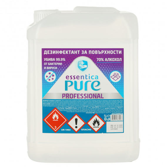 Dezinfectant pentru suprafețe Essentica Pure, tub de plastic, 5 l Essentica Pure 295705 