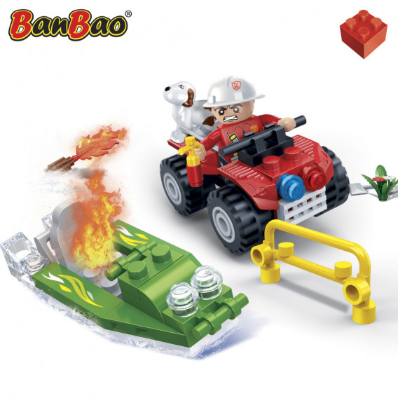 Constructor de camioane de pompieri și bărci cu 58 de piese  Ban Bao 295781 2