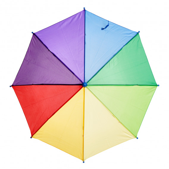 Umbrelă pentru copii în culorile curcubeului, mâner albastru Dino Toys 295884 