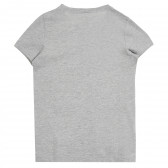 Tricou cu mânecă scurtă din bumbac organic de culoare gri pentru fete Name it 295929 4