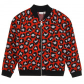 Hanorac cu imprimeu leopard, roșie pentru fete Name it 295930 