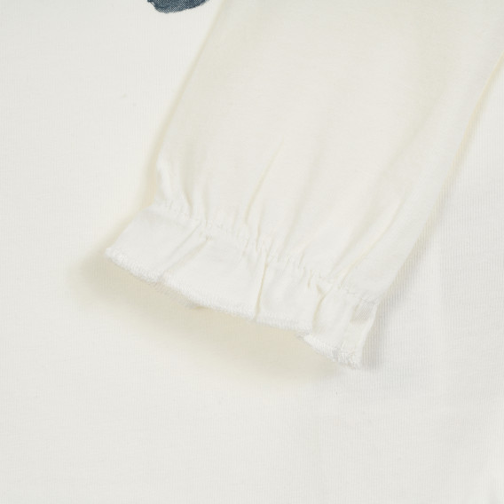 Costum din bumbac organic cu mânecă lungă, alb pentru fete Name it 295936 3