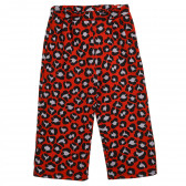 Pantaloni roșii, din bumbac cu imprimeu animal, pentru fete Name it 295938 1