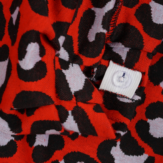 Pantaloni roșii, din bumbac cu imprimeu animal, pentru fete Name it 295939 2