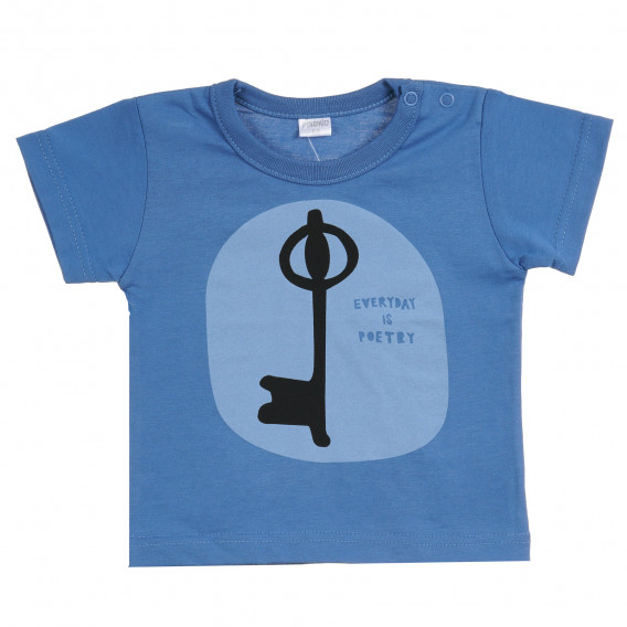 Tricou din bumbac cu imprimeu pentru bebeluși, albastru Pinokio 295979 