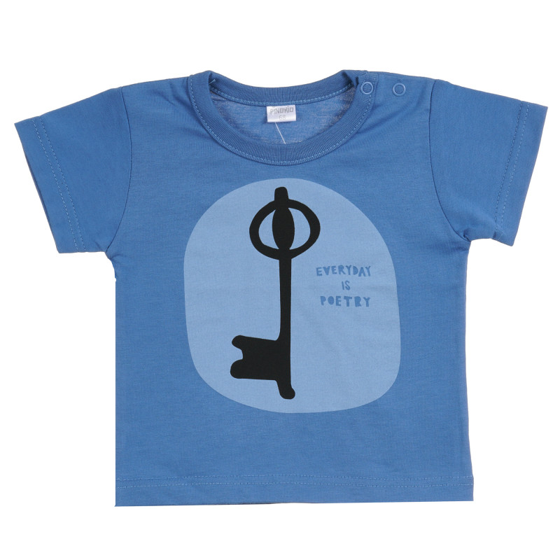 Tricou din bumbac cu imprimeu pentru bebeluși, albastru  295979