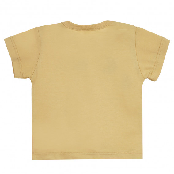 Tricou din bumbac cu imprimeu grafic pentru bebeluși, bej Pinokio 295986 4