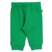 Pantaloni unisex de culoare verde, cu bandă elastică Chicco 296112 