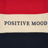 Hanorac din bumbac organic, cu inscripția „Positive mood”, multicolor. Name it 296156 3