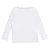 Bluză din bumbac organic cu inscripții colorate, albă Name it 296170 4