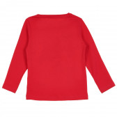 Bluză din bumbac organic Name it cu mâneci lungi, roșu intens, pentru fete Name it 296182 4