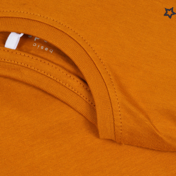 Bluză de bumbac organic cu mâneci lungi, portocaliu, pentru fete Name it 296185 3
