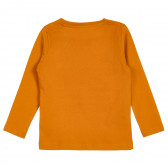 Bluză de bumbac organic cu mâneci lungi, portocaliu, pentru fete Name it 296186 4