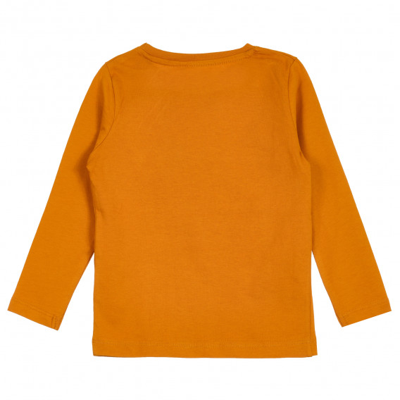 Bluză de bumbac organic cu mâneci lungi, portocaliu, pentru fete Name it 296186 4