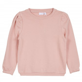 Bluză din bumbac organic cu mâneci bufante, de culoare roz Name it 296187 