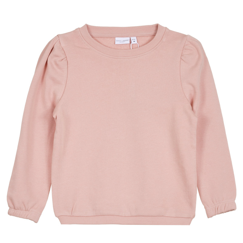 Bluză din bumbac organic cu mâneci bufante, de culoare roz  296187