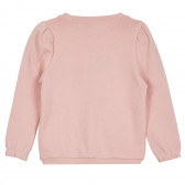 Bluză din bumbac organic cu mâneci bufante, de culoare roz Name it 296190 4