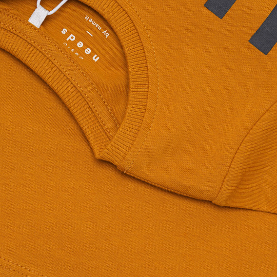 Bluză cu mâneci lungi din bumbac organic, pe portocaliu. Name it 296213 3