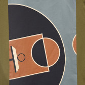 Bluză din bumbac organic cu mâneci lungi și imprimeu grafic, maro Name it 296403 4