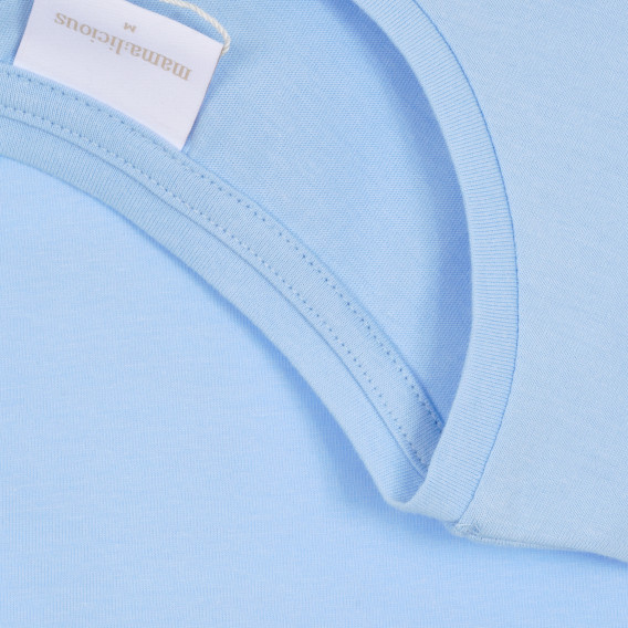 Bluză din bumbac cu mâneci scurte pentru gravide, albastră Mamalicious 296409 2
