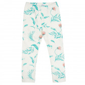 Pantaloni din bumbac cu imprimeu floral pentru bebeluși, de culoare albă. Pinokio 296441 