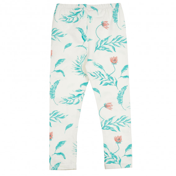 Pantaloni din bumbac cu imprimeu floral pentru bebeluși, de culoare albă. Pinokio 296444 4