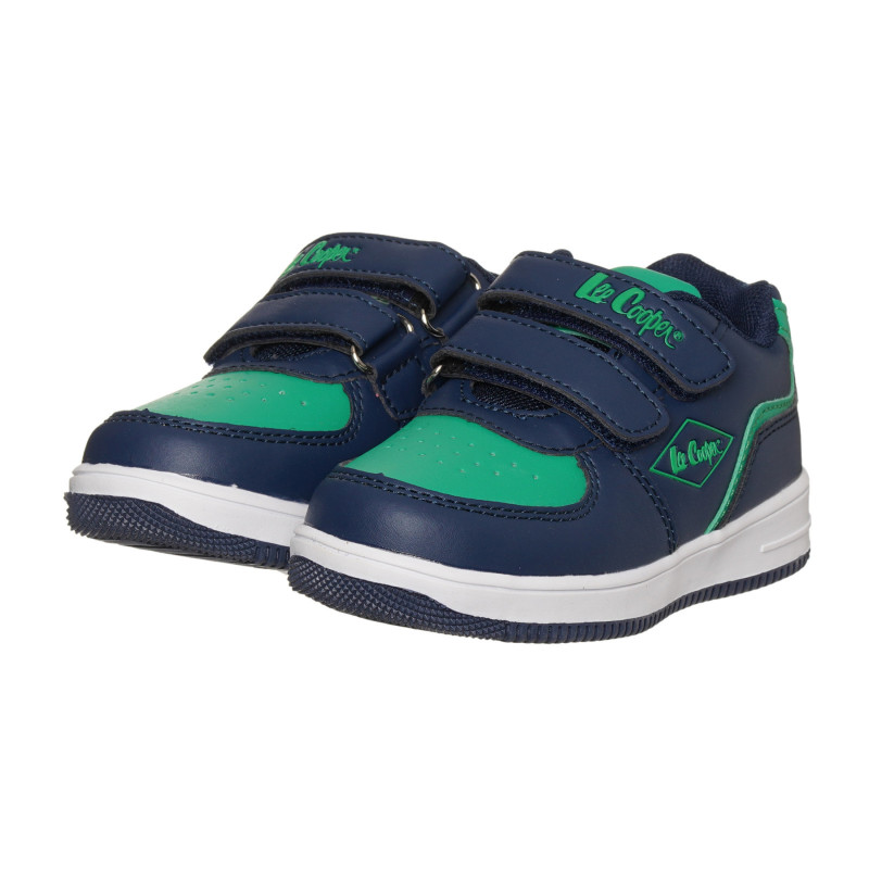 Sneakers cu detalii verzi, de culoare albastră  296605