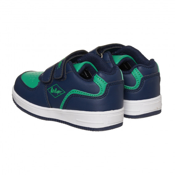 Sneakers cu detalii verzi, de culoare albastră Lee Cooper 296607 3