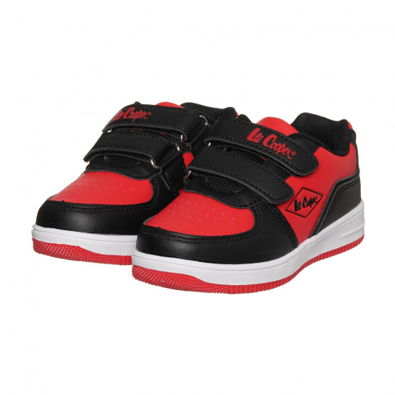 Sneakers cu detalii negre, de culoare roșie Lee Cooper 296608 