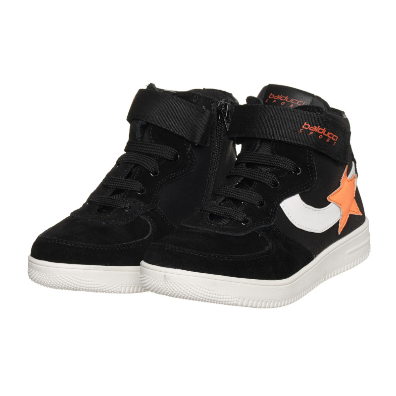 Sneakers  înalți cu detalii portocalii, negri  296622