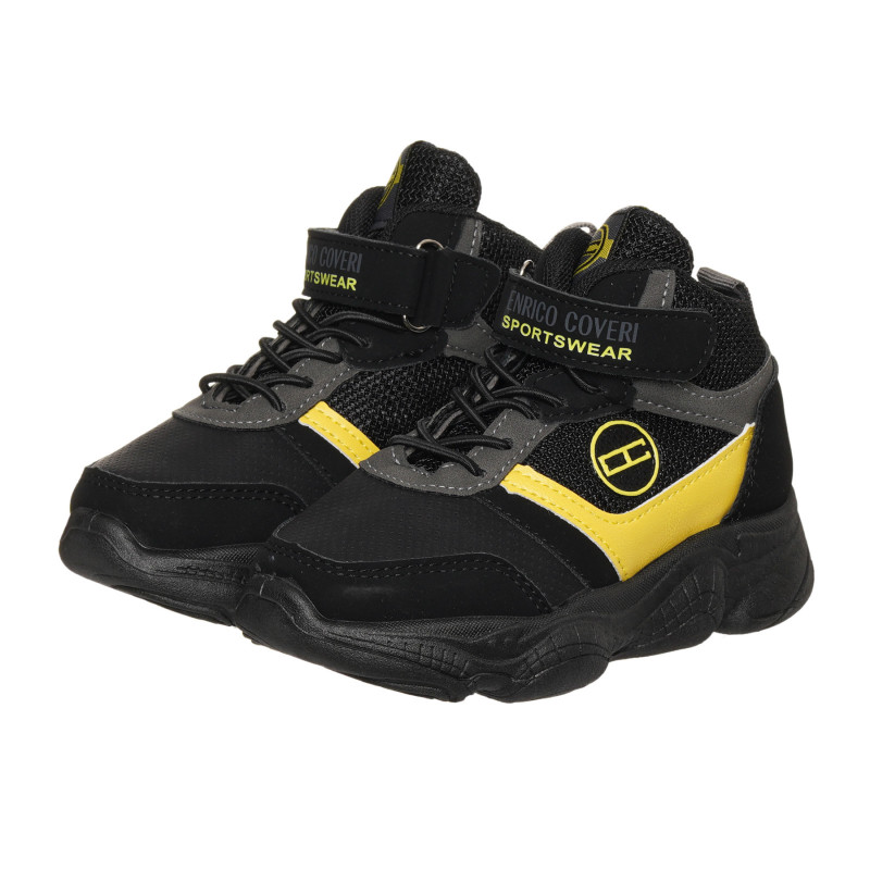 Sneakers înalți cu detalii galbene, negri  296629