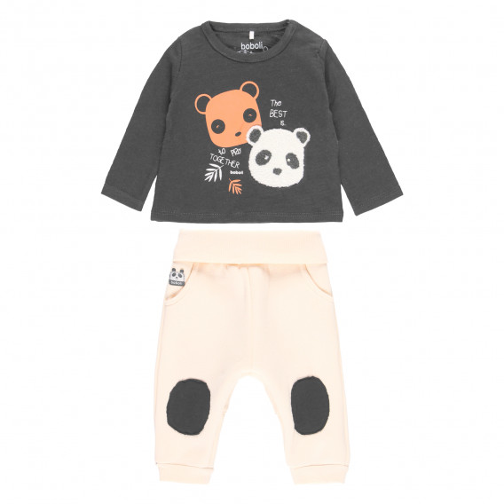 Set panda pentru bebeluși, gri Boboli 296670 