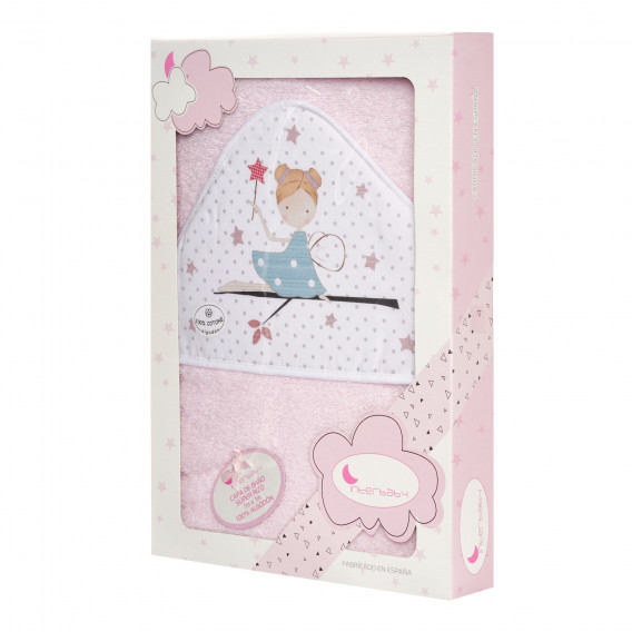 Prosop de baie pentru bebeluși VARITA MAGICA, 100 x 100 cm, roz Inter Baby 297172 