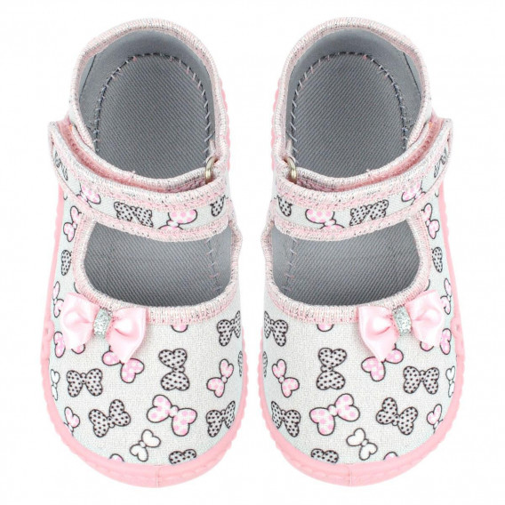 Papuci cu decor panglică pentru copii, roz Колев и Колев 297425 5